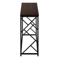 Accent Table, Console, Entryway, Narrow, Sofa, Living Room, Bedroom, Brown Laminate, Black Metal, Contemporary, Modern Espresso Metal