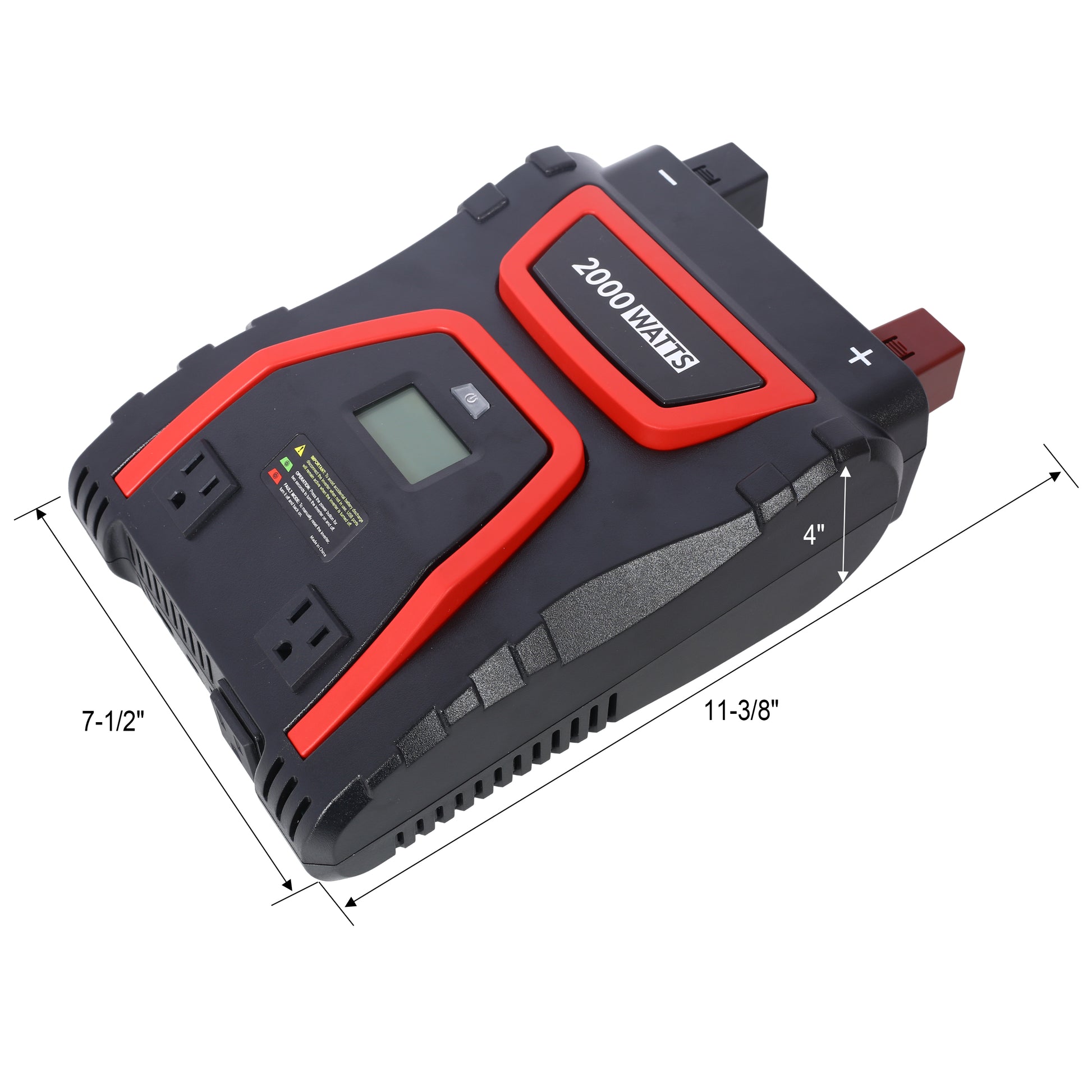 2000 Watts Power Inverter Modified Sine Wave Car Led Displayportable Ac Power Emergencies, Job Sites, Trucks Boats Off Grid Rv Camping,12V To 115 Volts Etl Approved Black Plastic