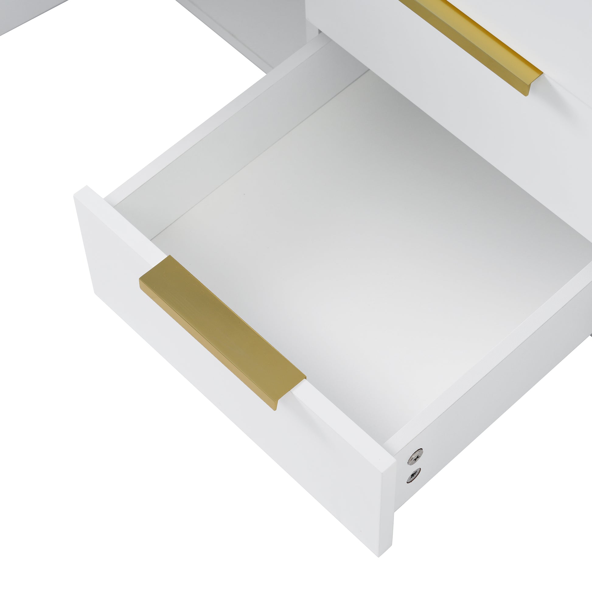 36'' Wall Mounted Bathroom Vanity Without Sink, Floating Bathroom Storage Cabinet With 2 Drawers, Solid Wood Bathroom Cabinet Not Include Basin Sink White Bathroom Modern Mdf