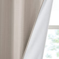 Basketweave Room Darkening Curtain Panel Pair 2 Pcs Window Panels Taupe Polyester