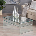 Coffee Table 12Mm Tempered Bent Glass ,8Mm Shelf Glass Clear Tempered Glass