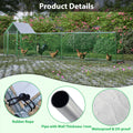 16X3Ft Metal Chicken Coop Run Backyard Hen House Poultry Habitat Cage W Cover Silver Metal