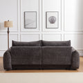 Lamb'S Wool 2 Seater Cushion Sofa 90'' Comfortable Sofa For Living Room Bedroom And Other Casual Spaces Lamb'S Wool Sofa With 2 Cushions And 2 Ball Pillows. Gray Two Sets Gray Foam Fabric 4 Seat