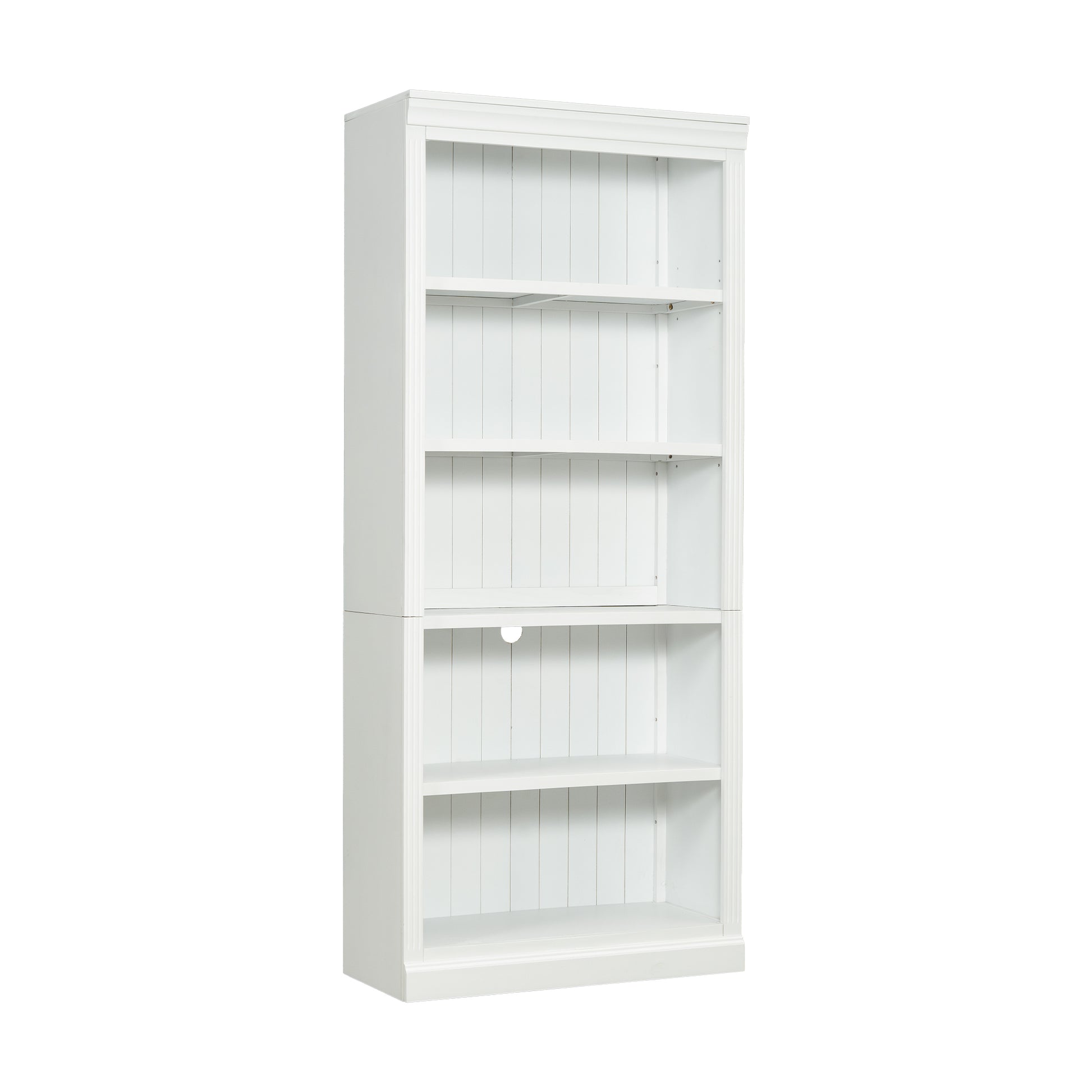 83" Tall Wood Bookcase,5 Tier Home Decor Bookshelves With Adjustable Storage Shelves,Storage Organizer For Cds Books Movies,Free Standing Storage Shelves For Living Room,Home Office,White White Solid Wood Mdf