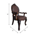 Brown And Cherry Arm Chair With Trim Set Of 2 Solid Cherry Dining Room Traditional Arm Chair Solid Back Set Of 2 Faux Leather