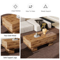 This Modern Rectangular Coffee Table Features A Stylish Wood Color, Making It An Ideal Addition To Any Living Room Or Apartment, And Measures 43.3 