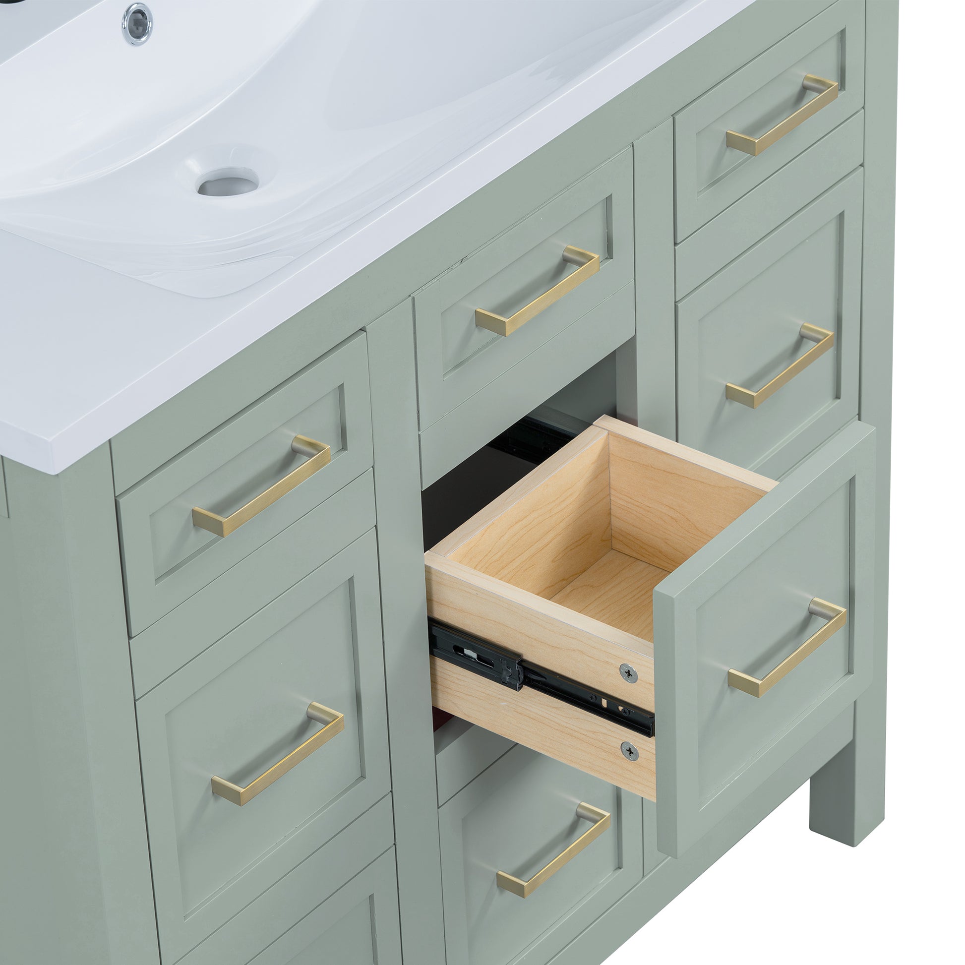 Cabinet Only 36" Light Green Bathroom Vanity Sink Not Included Green Bathroom Solid Wood Mdf