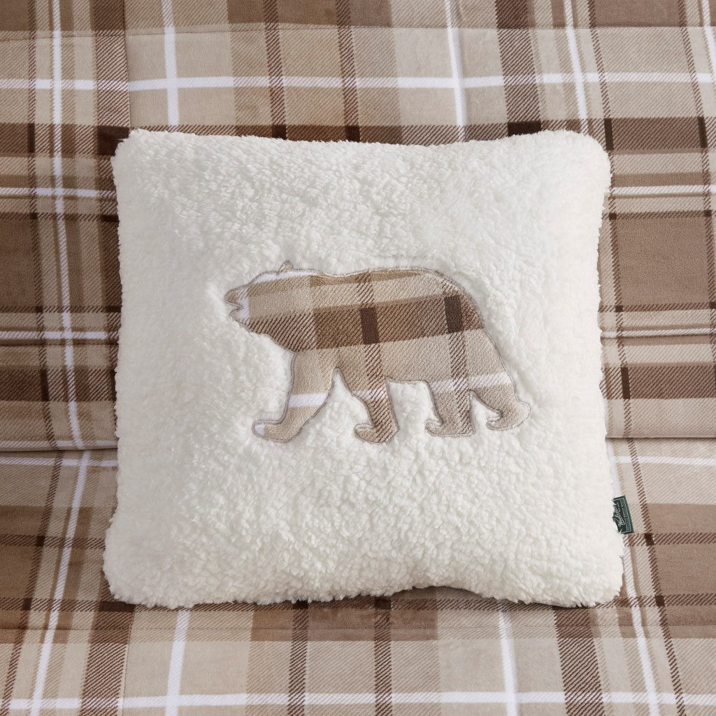Plush To Sherpa Down Alternative Comforter Set Queen Multicolor Polyester