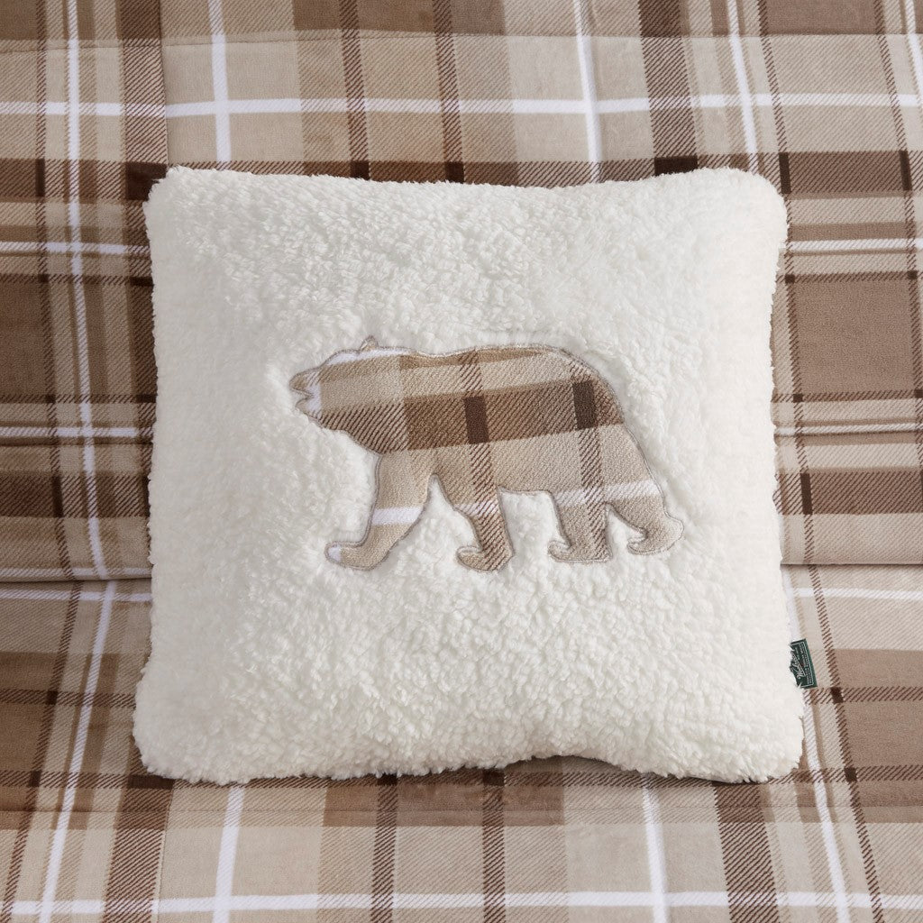 Plush To Sherpa Down Alternative Comforter Set King Multicolor Polyester