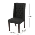 Dining Chair Charcoal Wood Fabric