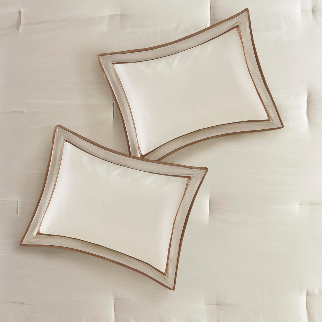 7 Piece Comforter Set Taupe Brown Queen Queen Taupe Brown Polyester