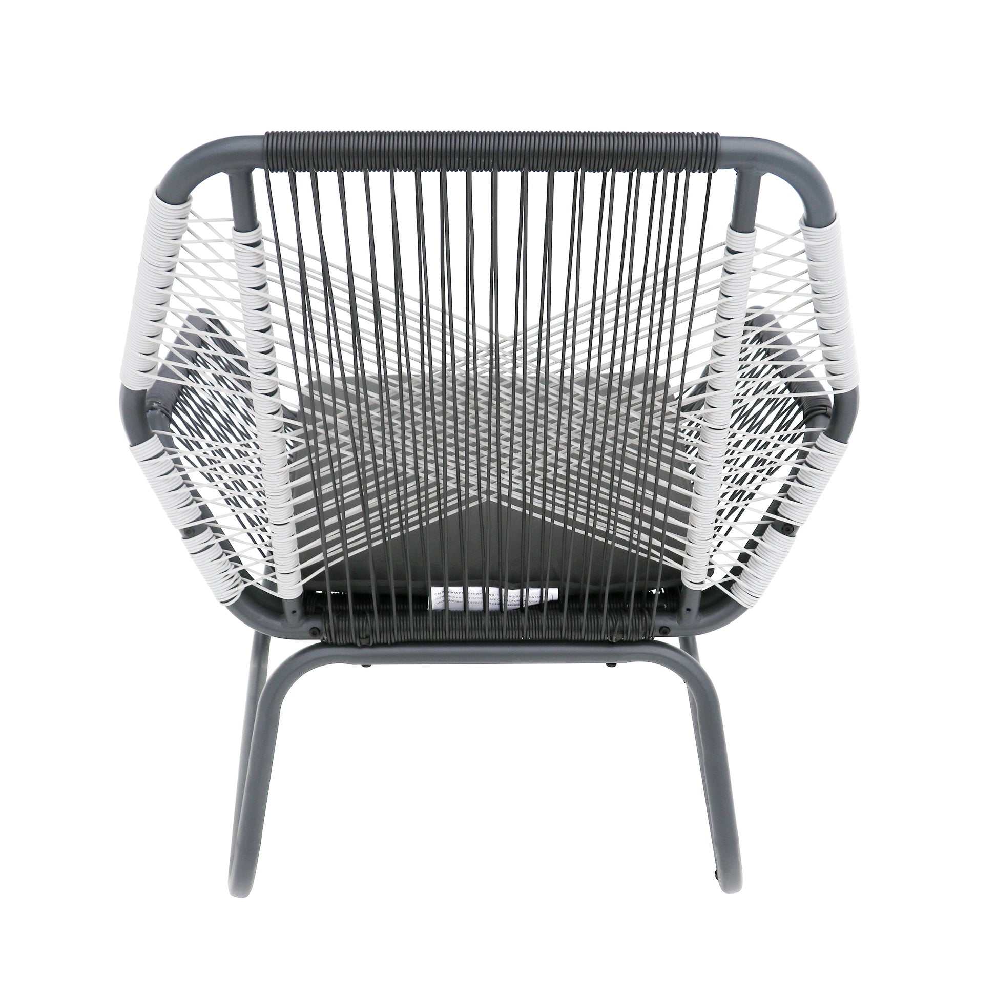 Milan Club Chair Gray Pe Rattan Iron Waterproof Fabric