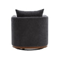 Coolmore Swivel Barrel Chair, Comfy Round Accent Sofa Chair For Living Room, 360 Degree Swivel Barrel Club Chair, Leisure Arm Chair For Nursery, Hotel, Bedroom, Office, Lounge Carbon Black Chenille Carbon Black Primary Living Space Foam Chenille