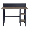 Garima Writing Desk, Rustic Oak & Black Finish Of00321 Black Mdf Metal