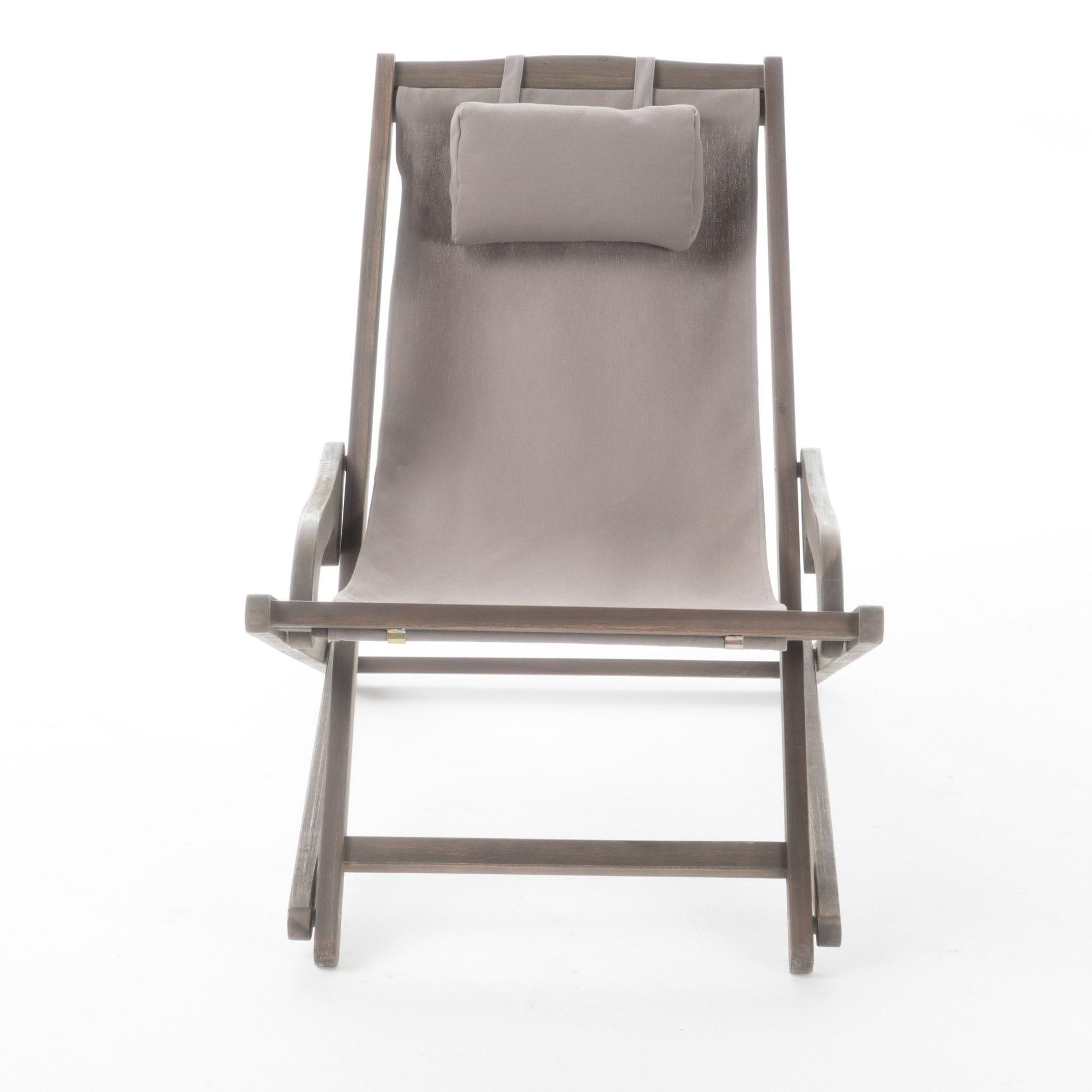 Nikki Beach Sling Chair Grey Set Of 2 Grey Wood