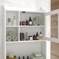 Modern Over The Toilet Space Saver Organization Wood Storage Cabinet For Home, Bathroom White White Mdf