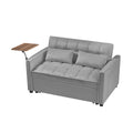 Grey Velvet Loveseat Sofa Bed Gray Wood Tufted Back Square Arms Foam Velvet 2 Seat