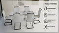 An Expandable Dining Table Set For 2 6 People, Equipped With A C Shaped Tubular Cushioned Armless Dining Chair And An Elegant And Spacious Dining Table Kitchen Table And Chair Set, With Metal Legs White Mdf