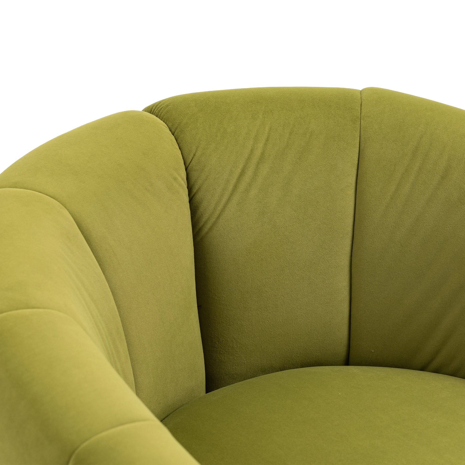 Coolmore Accent Chair With Ottoman, Mid Century Modern Barrel Chair Upholstered Club Tub Round Arms Chair For Living Room Bedroom Office Olive Green Velvet Olive Green Foam Velvet