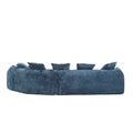 Modular Sectional Sofa, U Shaped Couch With Sofa For Five & Pillows, Modern Minimalist Chenille Fabric Large Comfy Cloud Sofas, Living Room Furniture Sets Navy Chenille 5 Seat
