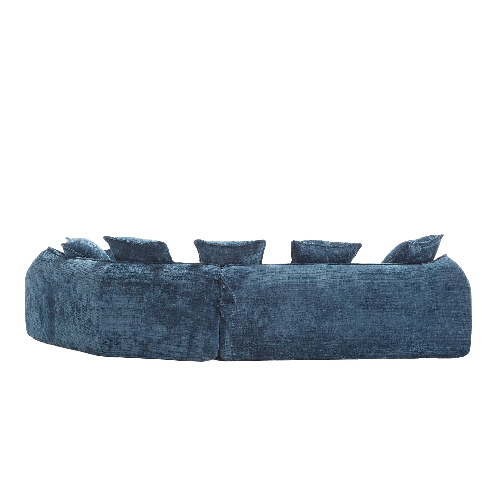 Modular Sectional Sofa, U Shaped Couch With Sofa For Five & Pillows, Modern Minimalist Chenille Fabric Large Comfy Cloud Sofas, Living Room Furniture Sets Navy Chenille 5 Seat