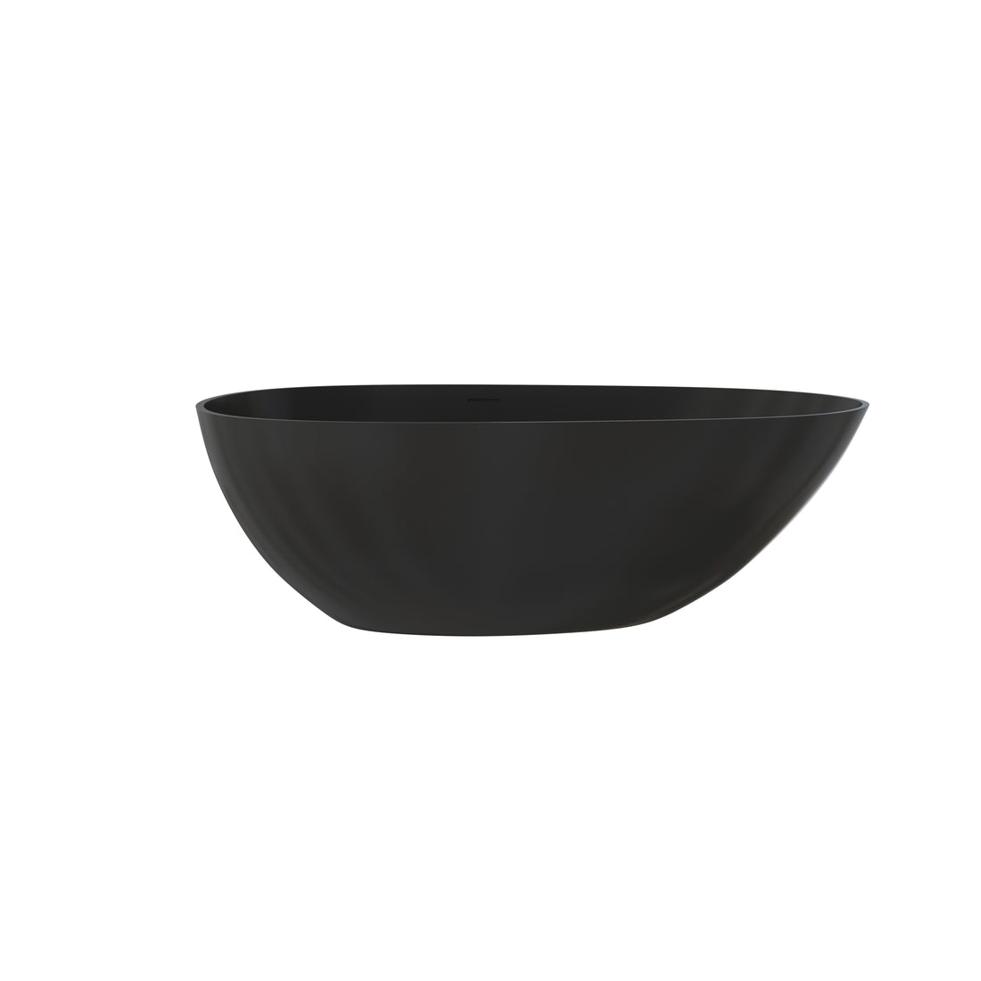 1700Mm Artificial Stone Solid Surface Freestanding Bathroom Adult Bathtub Matte Black Matte Black Oval Bathroom Freestanding Tubs Matte 61 69 In Luxury,Modern Soaking Center Solid Surface Solid Surface