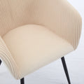 Ts Stripe Dinding Chair Creamy White Velvet