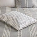3 Piece Cotton Jacquard Comforter Set Gray Full Queen Queen Gray Cotton