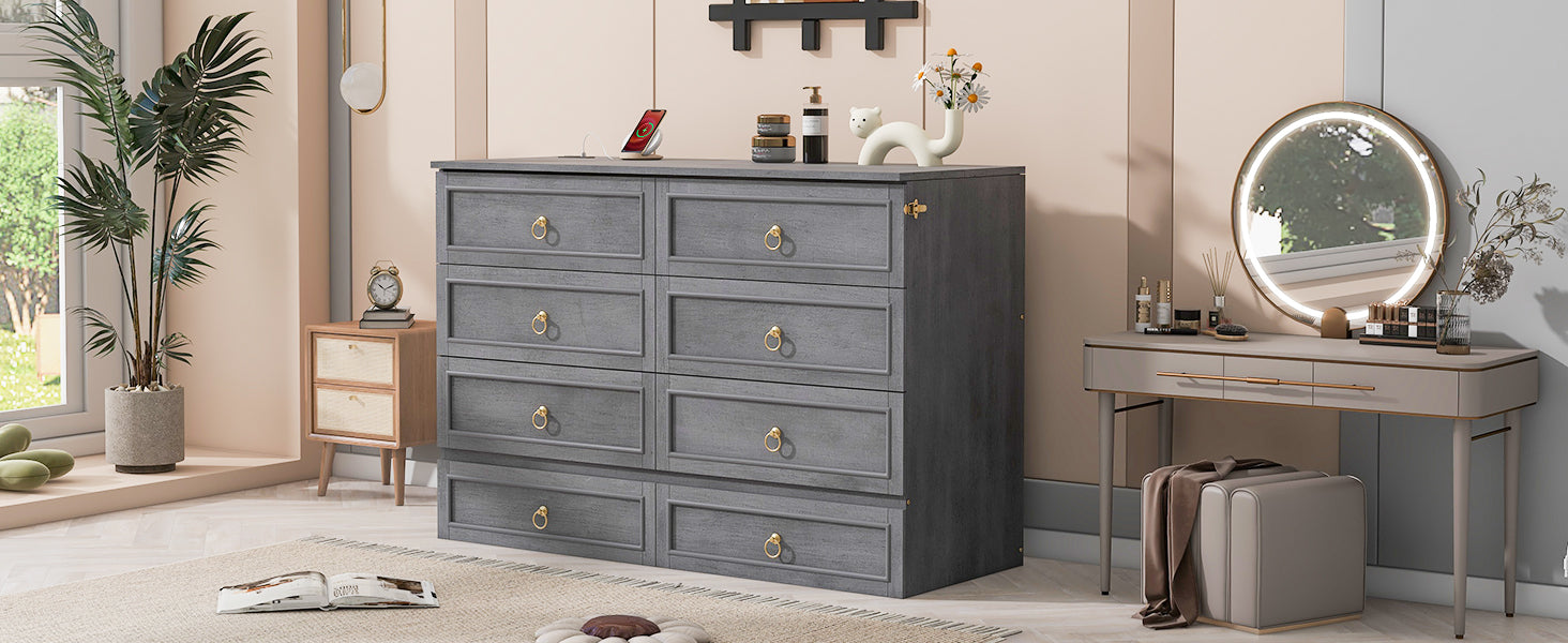 Queen Murphy Bed With Large Drawers,Gray Queen Gray Plywood
