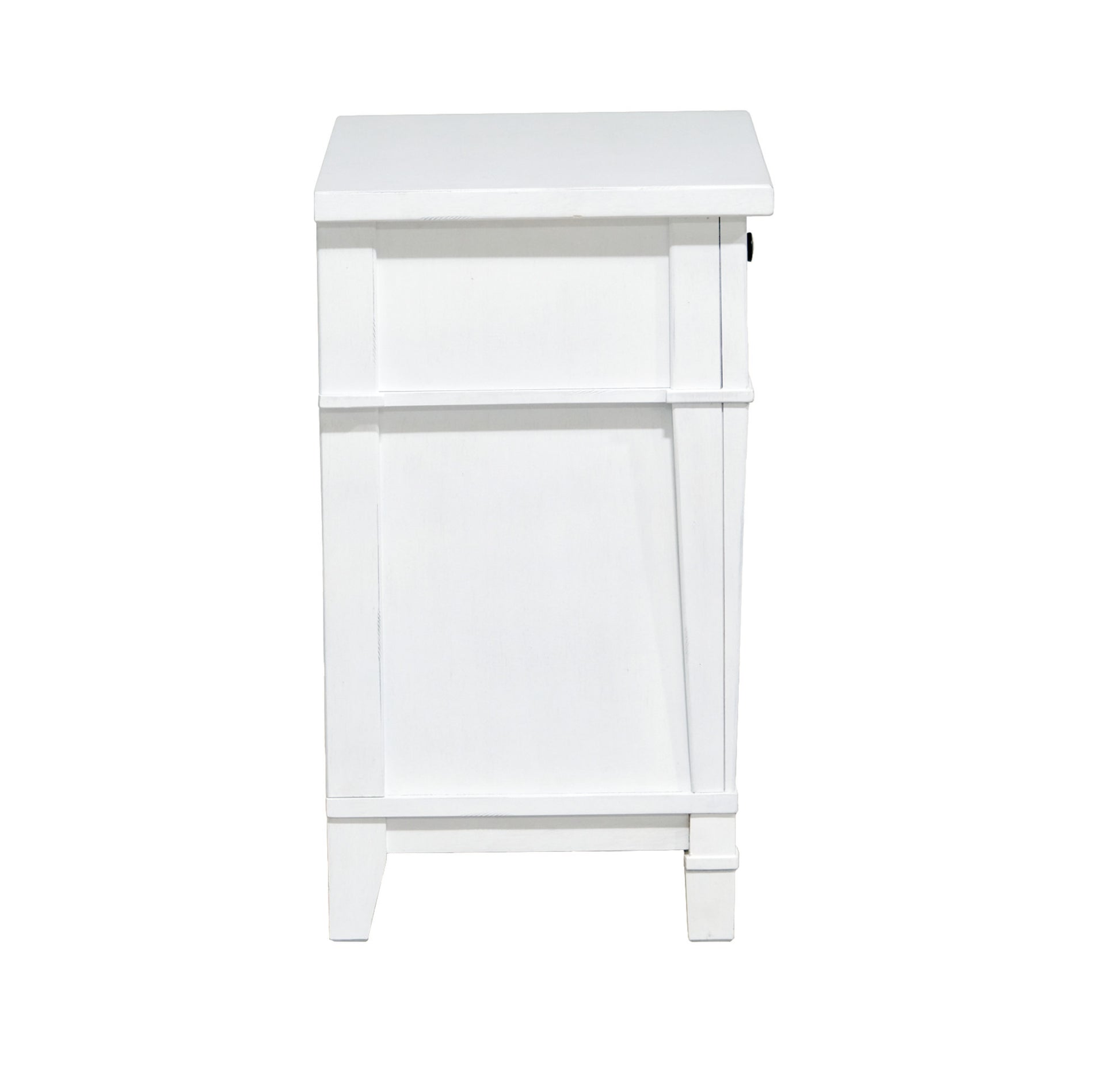 Coastal White 3 Drawer Nightstand White Engineered Wood