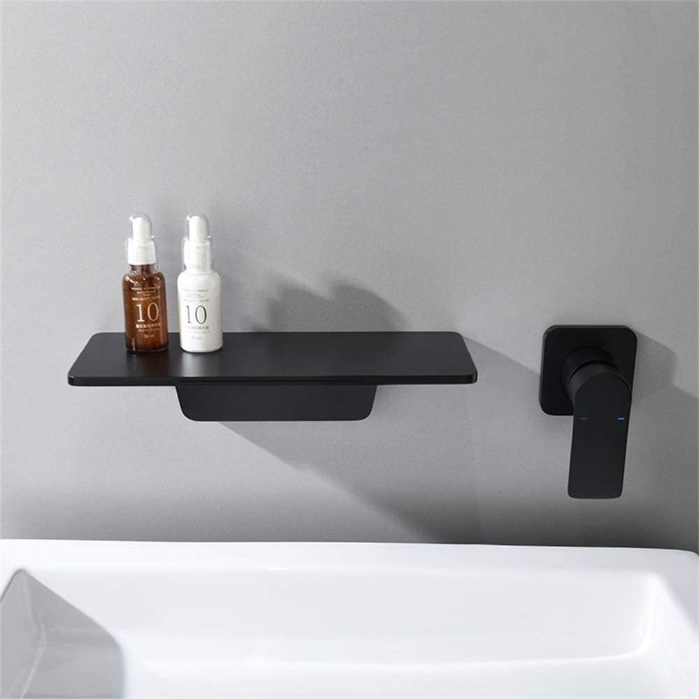 Waterfall Bathroom Sink Faucet Matte Black Brass