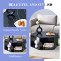 Modern Minimalist Black Hexagonal Coffee Table Set.Hexagonal Mdf Coffee Table, Characteristic Pattern Stickers, Multi Hole Design To Give More Storage Space.Two Coffee Tables Of Different Sizes.