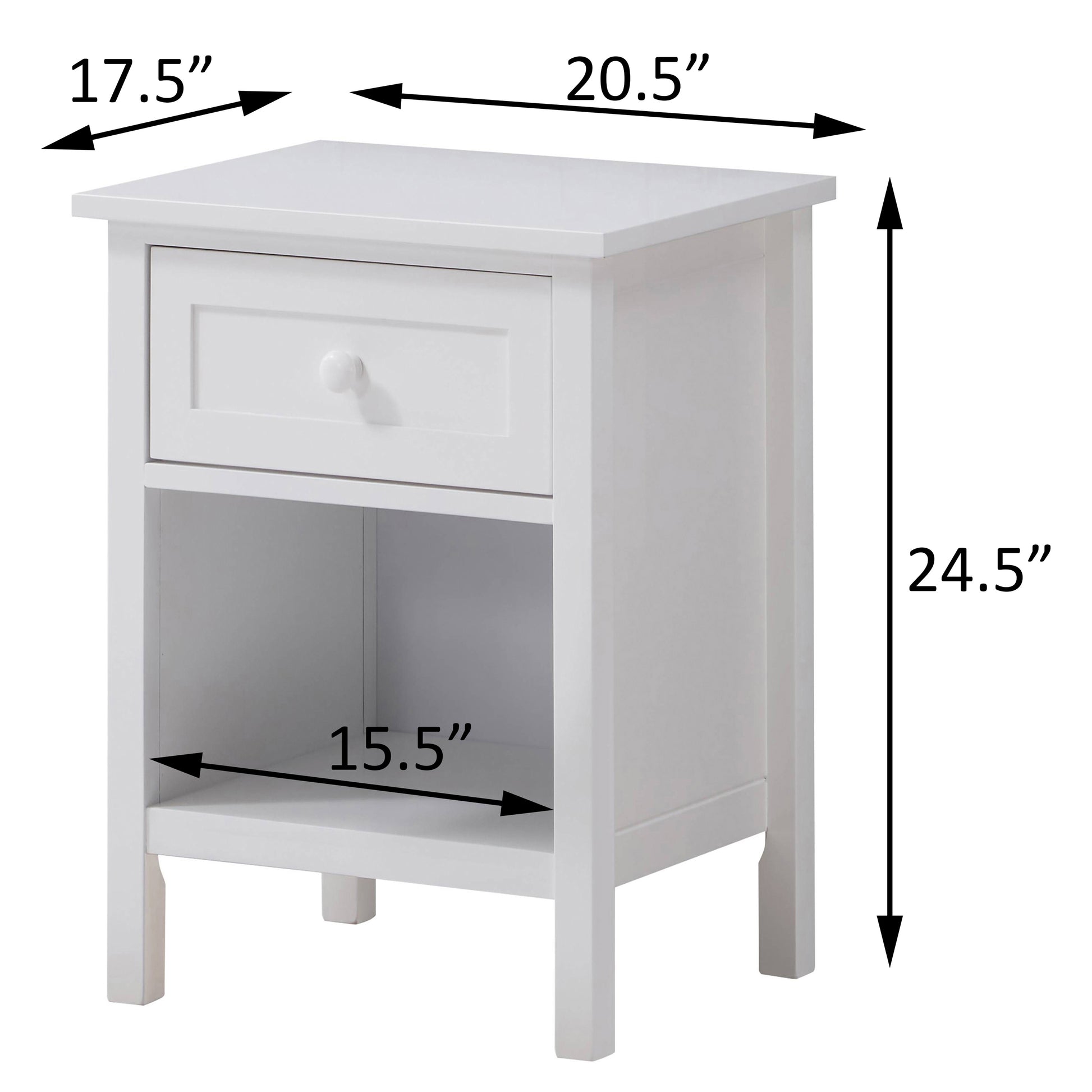 White Nightstand With Drawer White 1 Drawer Bedroom Rectangle Rustic Drawers Wood