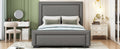 Queen Size Upholstered Bed ,Modern Upholstered Bed With Wooden Slats Support, No Box Spring Needed, Easy Assembly, Gray Box Spring Not Required Queen Gray Plywood