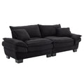 Corduroy Sofa Sleeper Couch Loveseat Sofa With Pillows Comfy Upholstered Deep Seat Sofa For Bedroom,Living Room,Apartment,Office,Dorm Black Corduroy Black Foam Upholstered 2 Seat