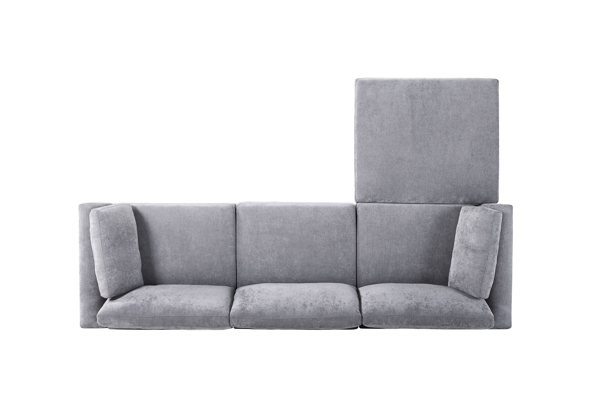 Modular Sofa Whitechenille Fabric, Simple And Grand, The Seat And Back Is Very Soft. This Is Also A Knock Down Sofa Grey Brown Chenille Wood Primary Living Space Medium Firm Light Duty Victorian Rectangle Acacia Rolled Arms Chenille 4 Seat