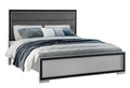 Adelaide Grey Black Full Bed W Led Black Solid Wood Mdf