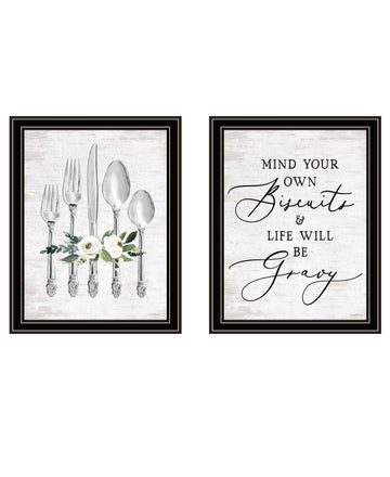 "Ready To Dine Humor" Framed Wall Art For Living Room, Wall Art Print For Home Decor, Bedroom Wall Art By Lettered & Lined Multicolor Wood Paper