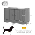 Pawhut Large Elevated Dog Bowls With Storage Cabinet Containing Large 44L Capacity, Raised Dog Bowl Stand Pet Food Bowl Dog Feeding Station, Gray Gray Mdf