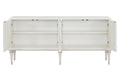 Ansaldo Console Cabinet, Pearl White & Silver Shimmer Finish Ac02506 White Wood