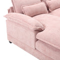 United We Win Modern Large Chenille Fabric U Shape Sectional Sofa Pink Chenille