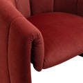 Coolmore Accent Chair With Ottoman, Mid Century Modern Barrel Chair Upholstered Club Tub Round Arms Chair For Living Room Bedroom Office Wine Red Velvet Wine Red Foam Velvet