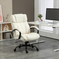 Vinsetto 500Lbs Big And Tall Office Chair With Wide Seat, Executive Computer Chair With Adjustable Height, Swivel Wheels And Linen Finish, Cream White Cream White Linen