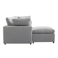 Down Filled Upholstery Convertible Sectional Sofa, L Shaped Couch With Reversible Chaise Light Gray Polyester 4 Seat