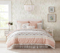 9 Piece Cotton Percale Comforter Set Blush Queen Queen Blush Polyester