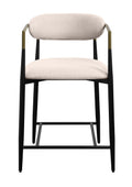 Jaramillo Counter Height Chair Assembled , Beige Fabric & Black Finish Dn02717A Beige Wood Metal