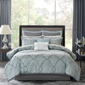 12 Piece Comforter Set With Cotton Bed Sheets Blue King King Blue Cotton