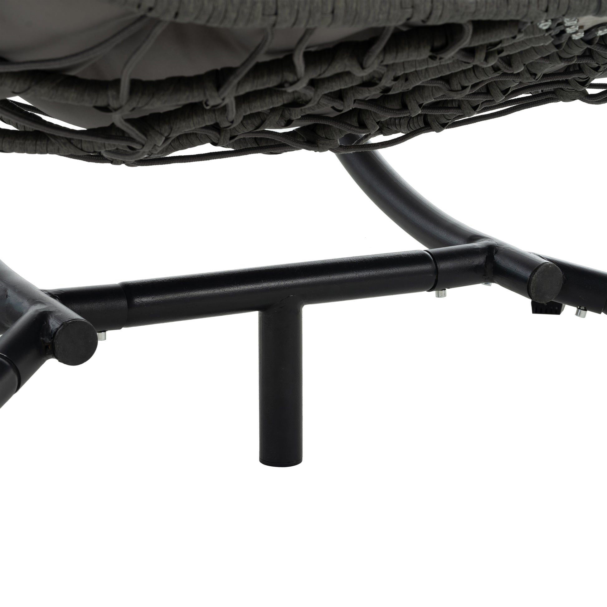 2 Persons Egg Chair With Stand Indoor Outdoor Swing Chair Patio Wicker Hanging Egg Chair Hanging Basket Chair With Stand For Bedroom Living Room Balcony Gray Steel