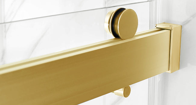 Top Rail Only, Stainless Steel Top Track With Buffer For Shower Door, 22D01P04 60Gx Gold Stainless Steel
