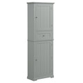 Tall Bathroom Storage Cabinet, Freestanding Storage Cabinet With Drawer And Adjustable Shelf, Mdf Board With Painted Finish, Grey Old Sku:Wf312727Aae Grey Mdf